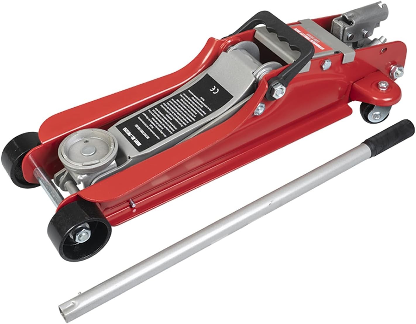 2.5 Ton Low Profile Trolley Jack Heavy Duty Car Lift 85–380mm Hydraulic Red