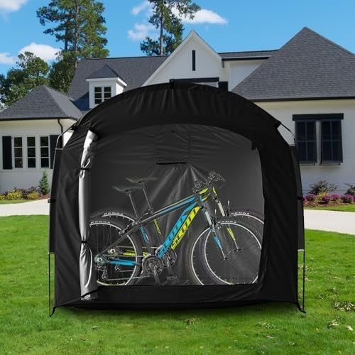 Waterproof Bike Storage Tent Outdoor Portable Shed for 2-3 Bikes & Garden Tools