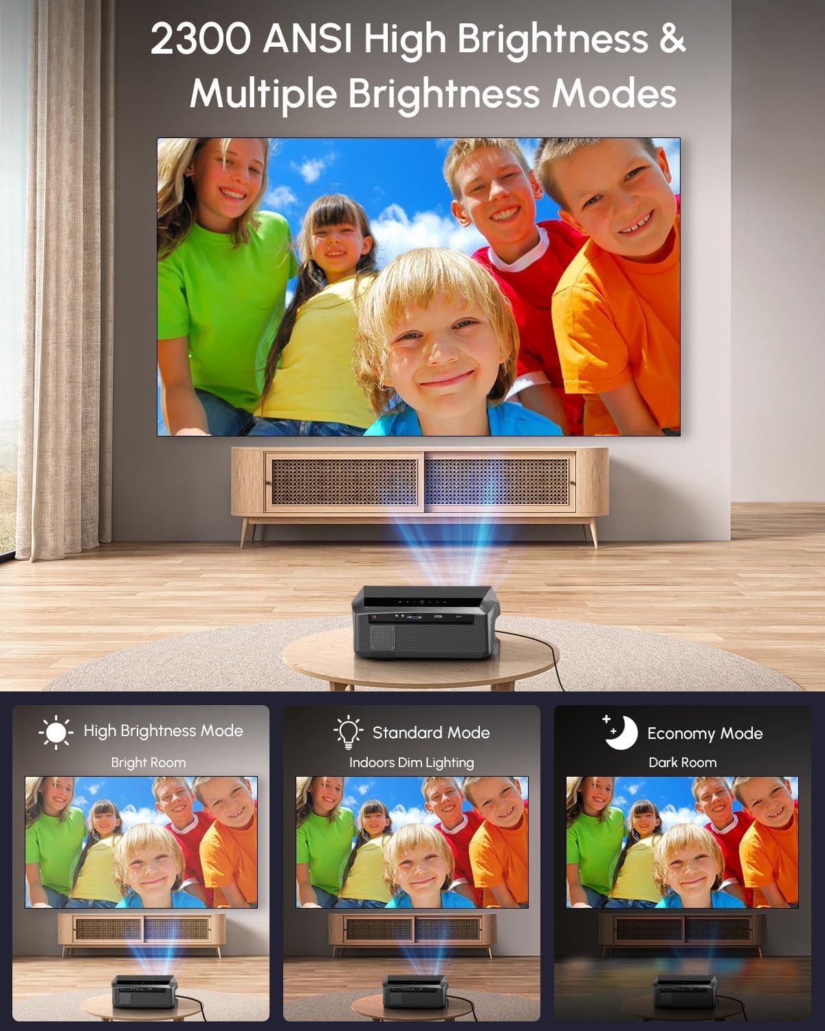 2300ANSI 4K Smart Projector Google TV WiFi6 Dolby NFC
