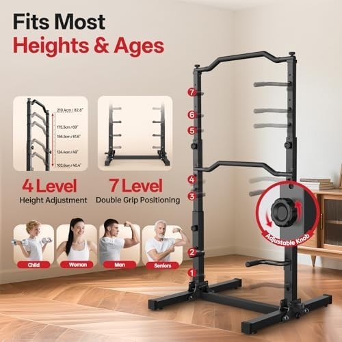 Foldable Pull Up Dip Station Power Tower 5-in-1 Home Gym 380lbs Capacity