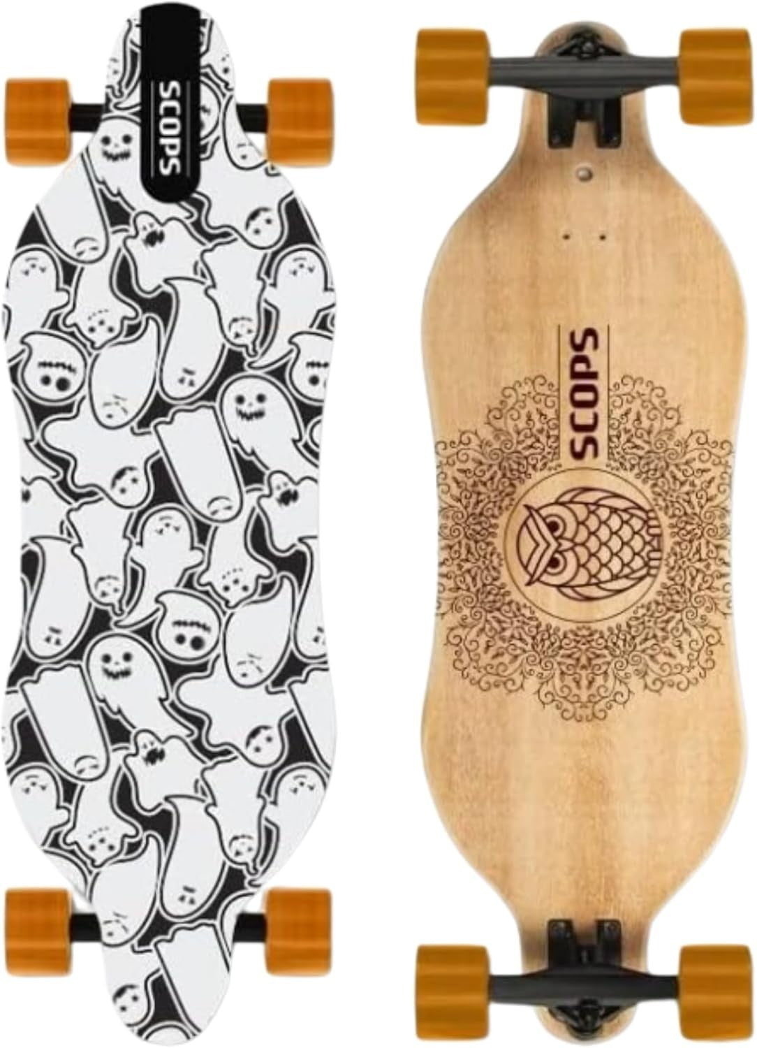 31.5" Longboard Maple/Birch/Beech Deck 70mm PU Wheels ABEC-9 Ghost