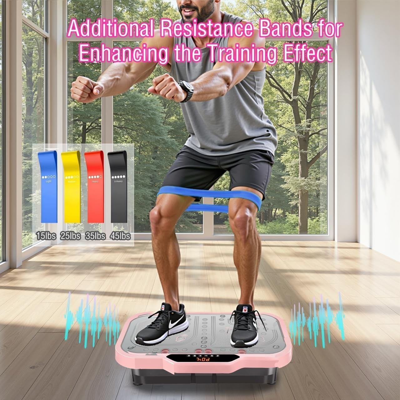 Pink Vibration Plate Exercise Machine Whole Body Workout Home Fitness