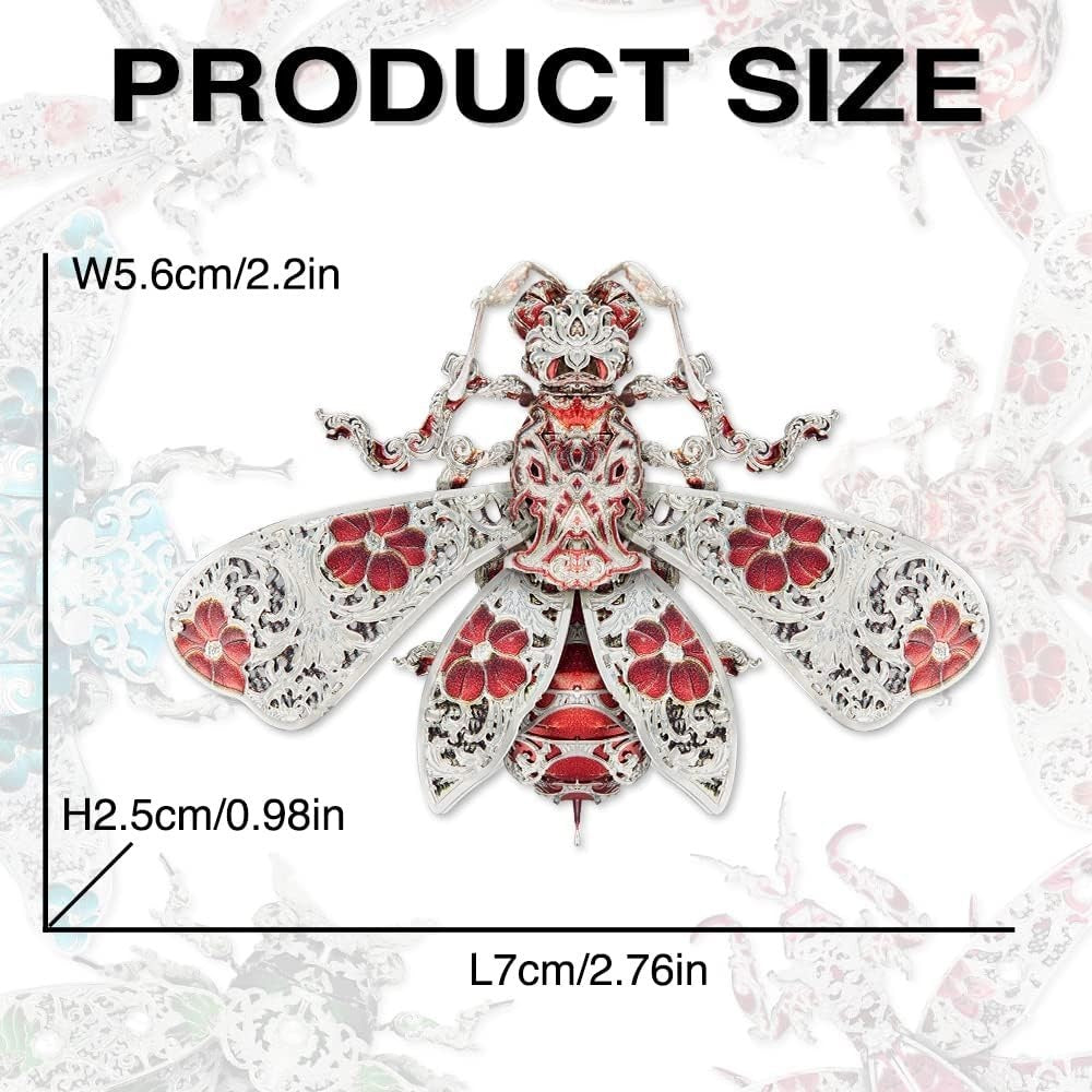 3D Metal Bee Puzzle Kit Adults Teens, Steel Insect Model DIY Gift 28pcs