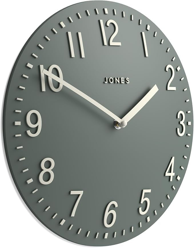 30cm Green Wall Clock Modern Convex Silent Raised Numbers Home Decor