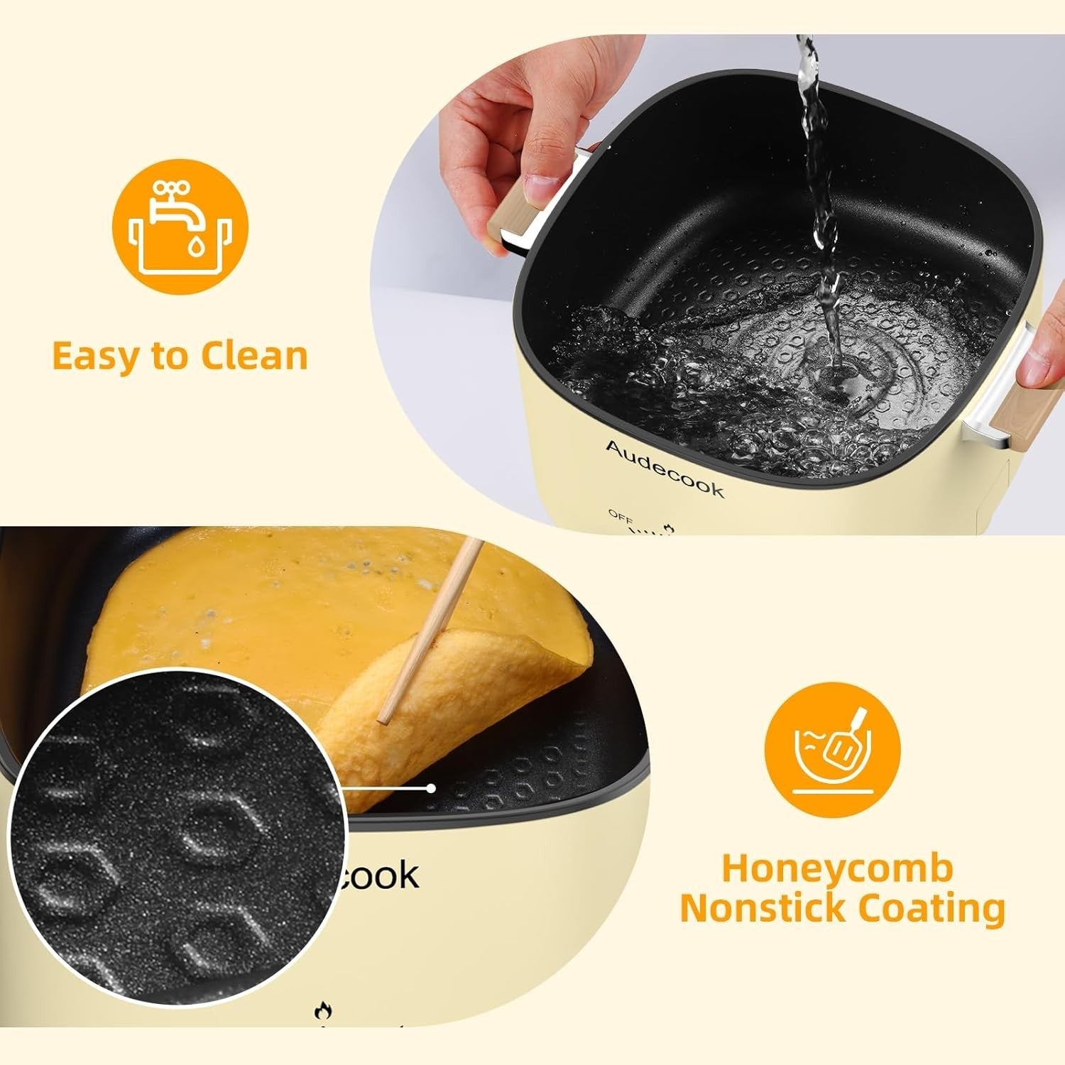 Electric 2.5L Multi Cooker Non-Stick Hot Pot for Soups, Ramen & More