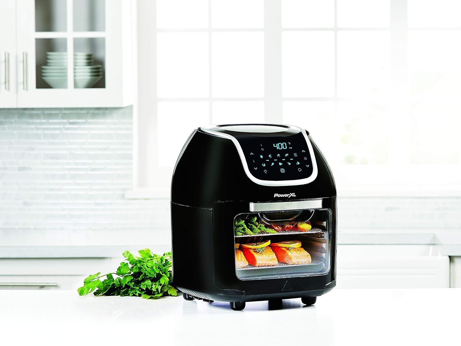 9.5L Digital Air Fryer Cooker | 6-in-1 | 3-Tier Rack | Rotisserie | Rapid Crisp