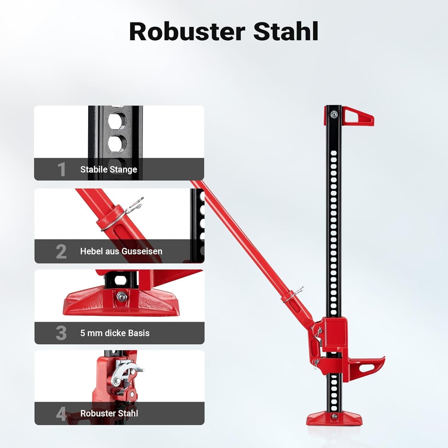 3 Ton 4x4 Farm Jack Heavy Duty Off-Road Lift 12.2–135cm Adjustable for SUV Truck