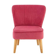 Soft Pink Kids Velvet Chair with Wooden Legs – Cozy, Stylish & Durable