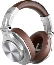 OneOdio Silver Bluetooth Headphones 72H Studio Over Ear Foldable DJ Monitor