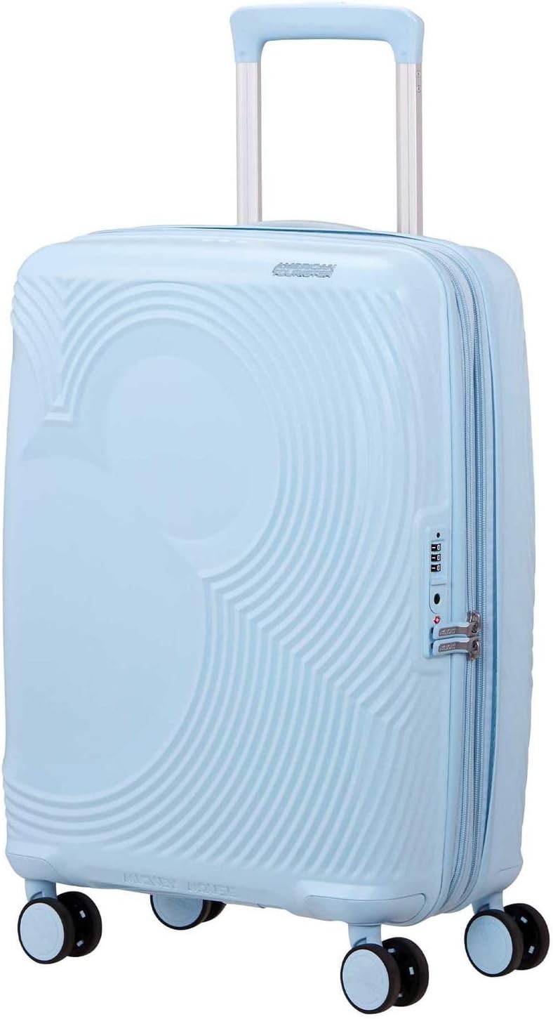 Cabin Hard Shell Suitcase Expandable 55cm TSA Lock Spinner Blue