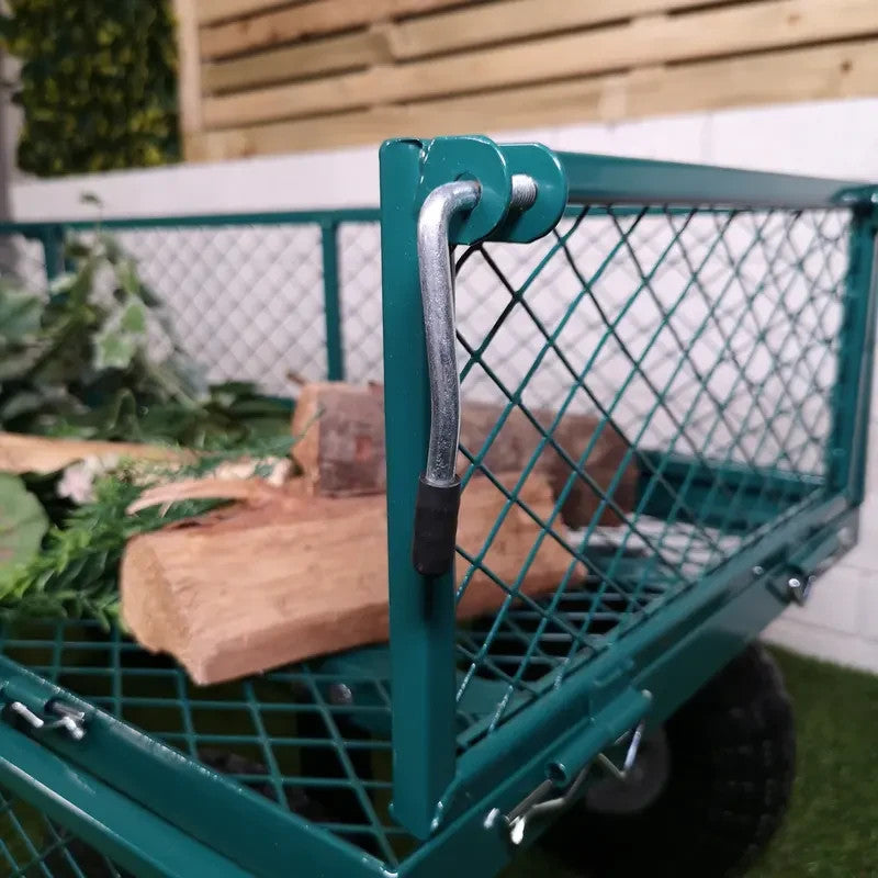 Heavy Duty Metal Garden Trolley Cart Truck Wheelbarrow with Handle