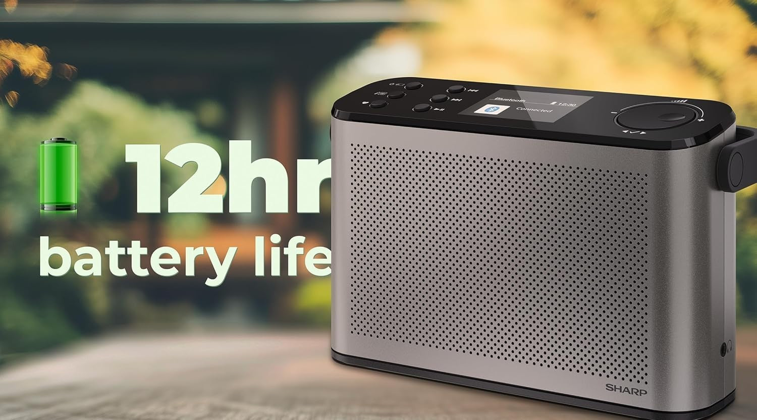 Portable DAB+/FM Stereo Digital Radio Bluetooth 5.3 USB Storm Grey