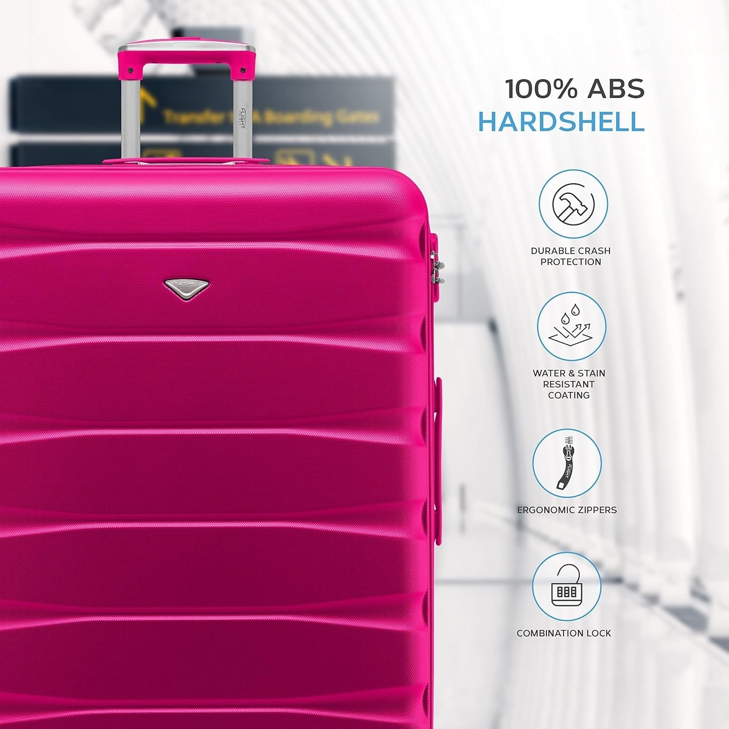 25” Medium Hard Shell Check In Suitcase Lightweight 4 Spinner Wheels