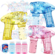 3 Pack Bubble Guns with LED Lights Kids Party Toy Set