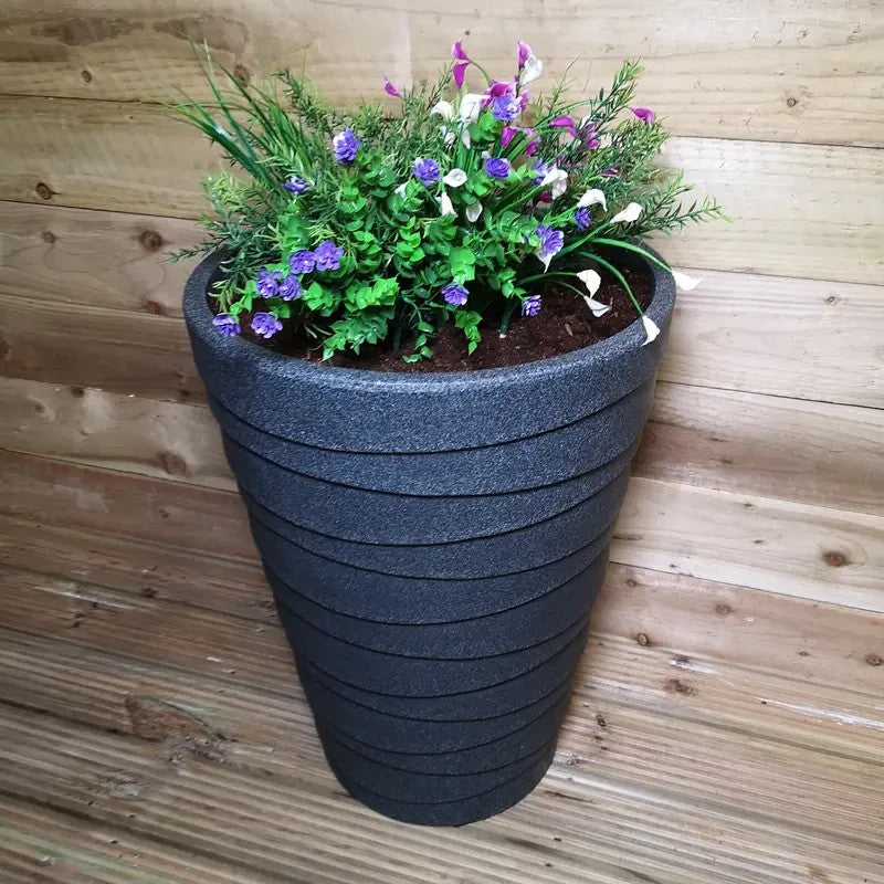 Large Grey Ash Tall Garden Planter 66cm Frost-Proof Eco Outdoor Pot