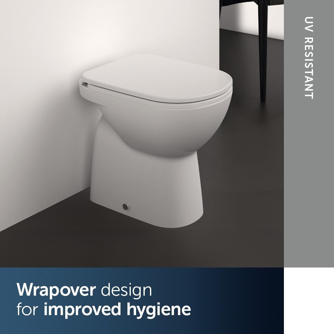 Connect Toilet Seat White Wrapover Durable Duroplast Quick Release