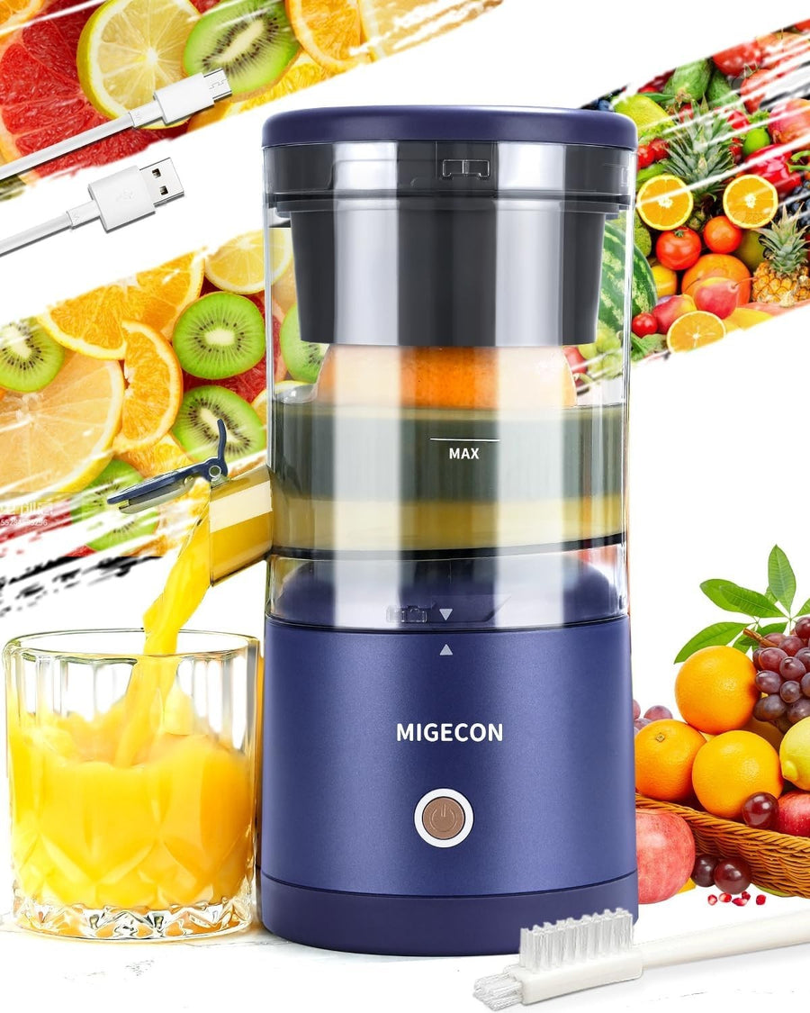 Cordless Electric Citrus Juicer USB Rechargeable Portable Anti Drip 20s