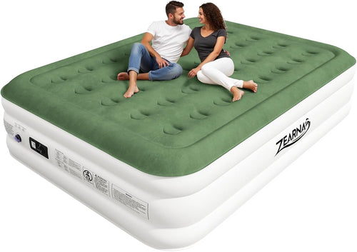 King Size Inflatable Air Mattress with Built-In Pump, Quick Inflate/Deflate Bed