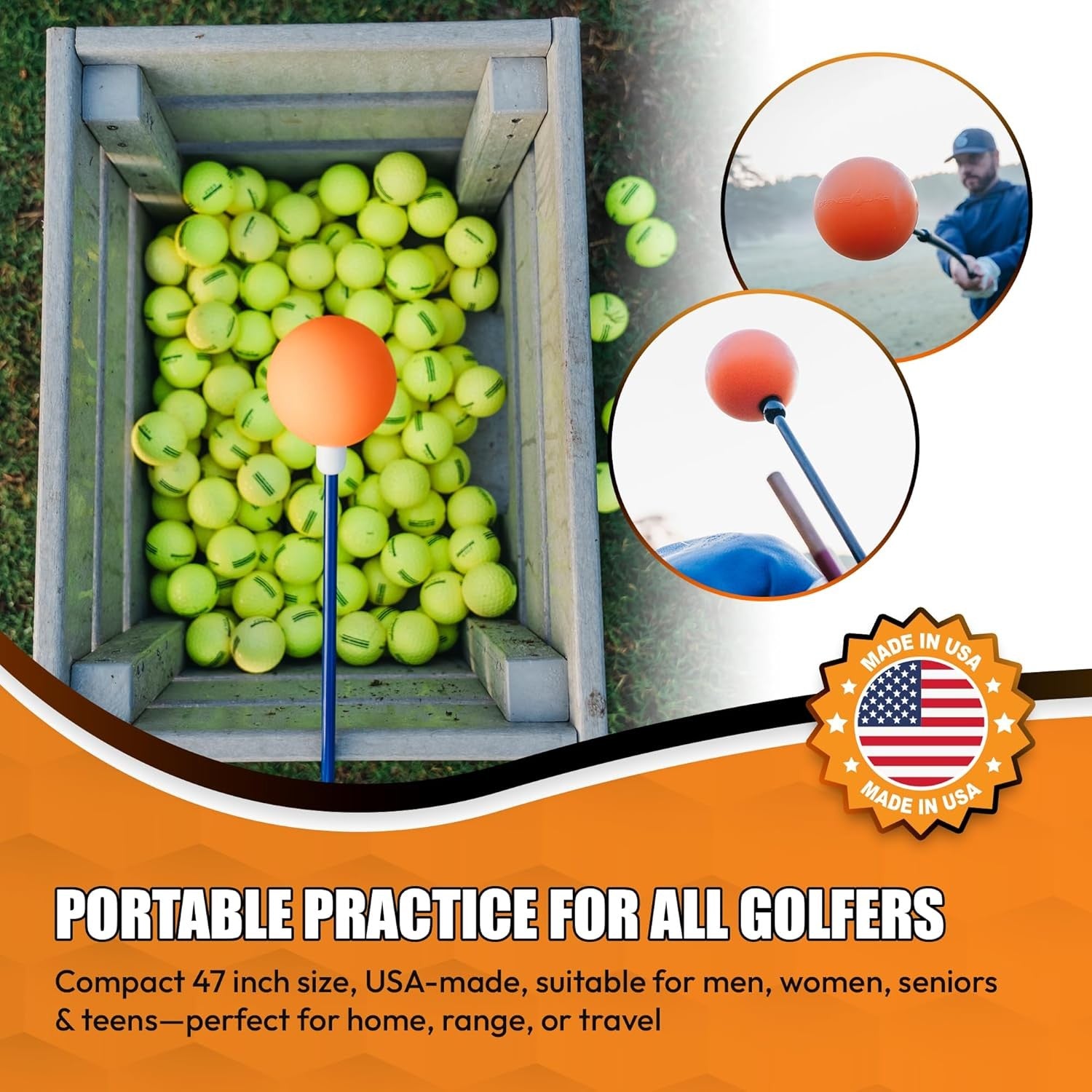 Golf Swing Trainer Whip Full Size Tempo Aid 47"