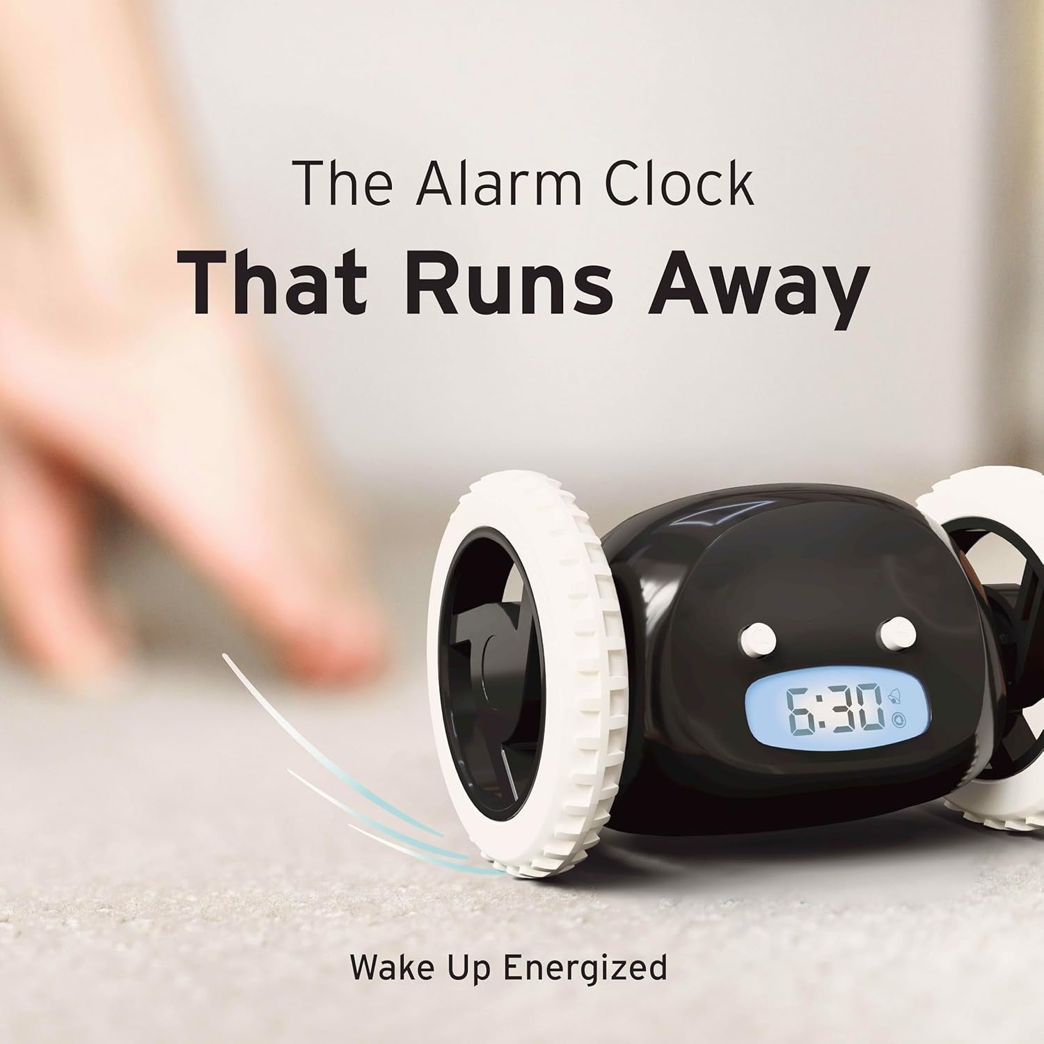 Runaway Alarm Clock on Wheels Extra Loud Heavy Sleeper Wake Up Clock