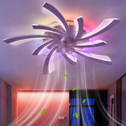 GWYAJTU RGB Ceiling Fan Light, Smart LED, Remote/App, 6-Speed DC Motor