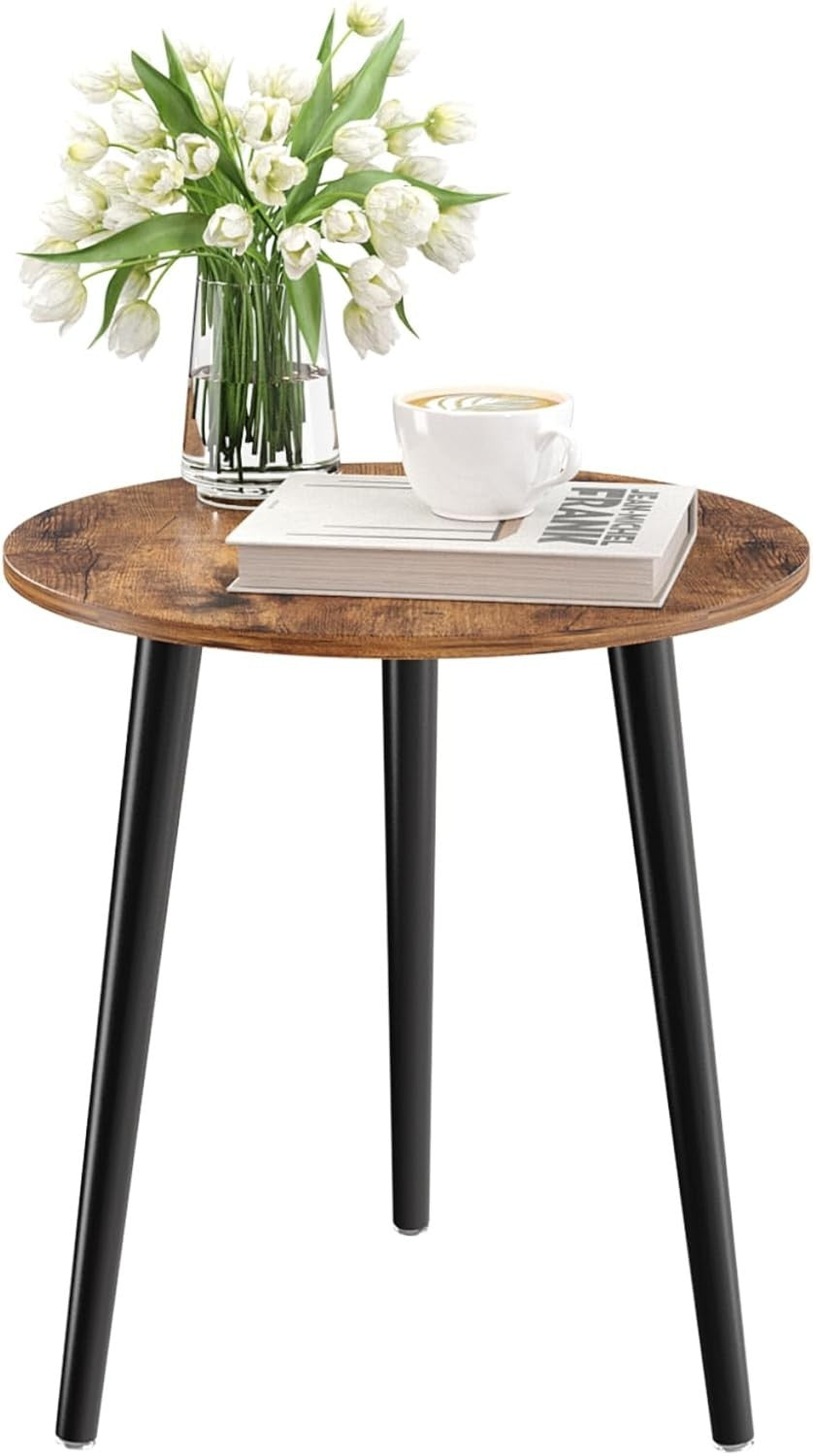 Round Side Table for Living Room & Bedroom – 42x51cm Small Coffee Table
