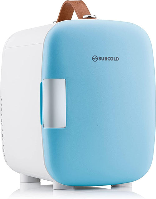 4L Mini Fridge USB & AC Powered Blue Portable Cooler Small
