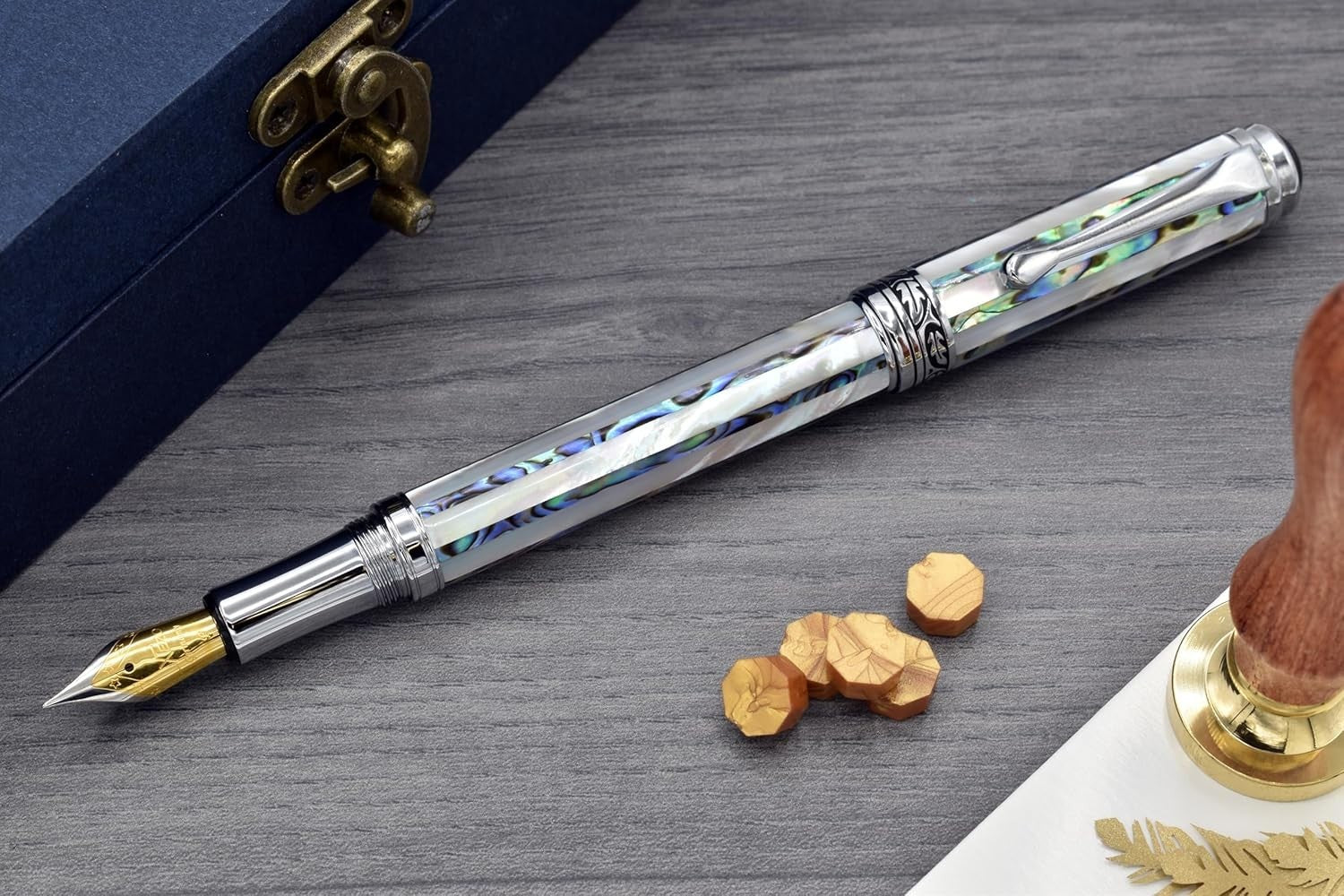 Limited Edition Fine Fountain Pen Abalone White Mother of Pearl