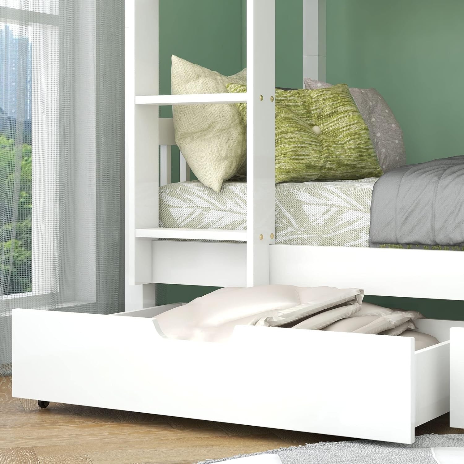 Space-Saving 3FT Bunk Bed with Slide, Storage Drawers & Safe Ladder
