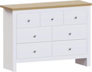 White 7-Drawer Wall-Mount Chest Modern Storage Cabinet Bedroom Organizer