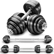 30KG Adjustable Dumbbell & Barbell Set 2-in-1 Spinlock Home Gym Weights