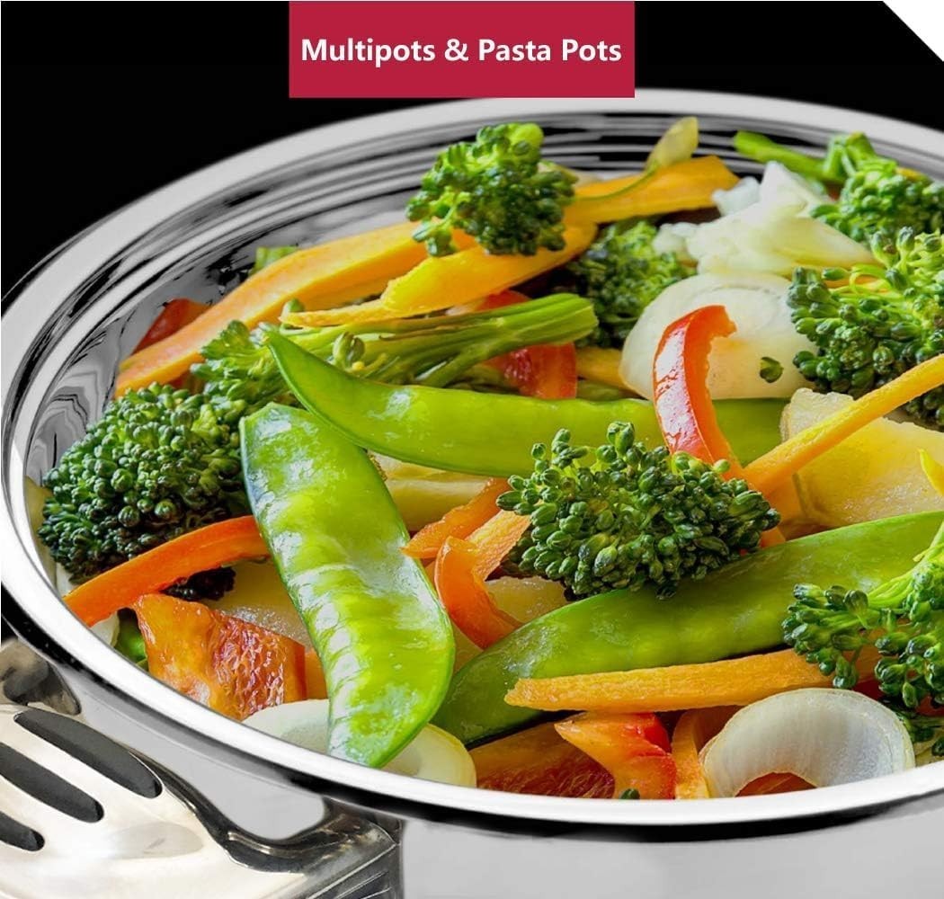 6QT Stainless Steel Deep Fryer Pot Set Basket Lid 3 Ply Saucepan