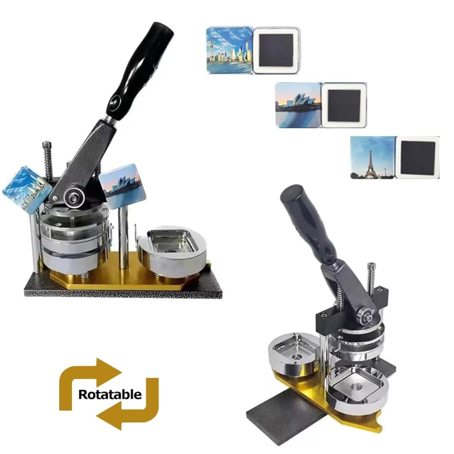 50mm Button Maker Machine Kit with Paper Cutter & 100 Magnet Supplies