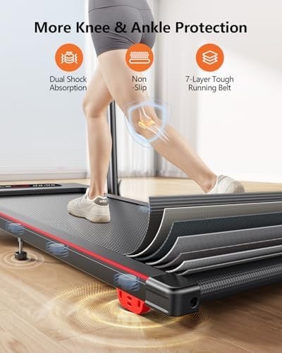 Foldable Walking Pad Treadmill 2.5HP 12KM/H LED Incline Home Gym