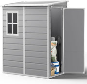 4.5x3.6FT Lockable Plastic Garden Shed with Floor Waterproof Outdoor Storage