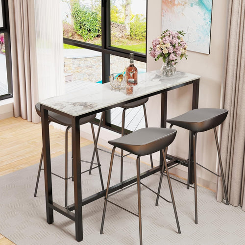 120cm Jadeite Marble Sintered Stone Bar Table High Counter Dining Table Home