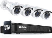 1080P CCTV Security Camera System 8CH DVR 500GB 4 Cameras Night Vision
