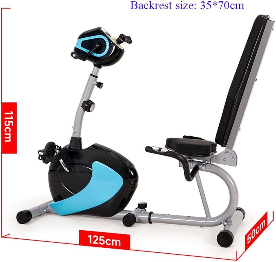 Recumbent Exercise Bike Magnetic Adjustable Seat Arm Leg Trainer Quiet Home