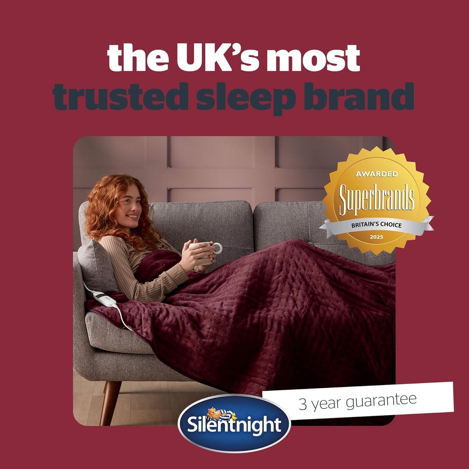 Electric Heated Throw Blanket 9 Heat Settings Fast Heat Washable 120x160cm