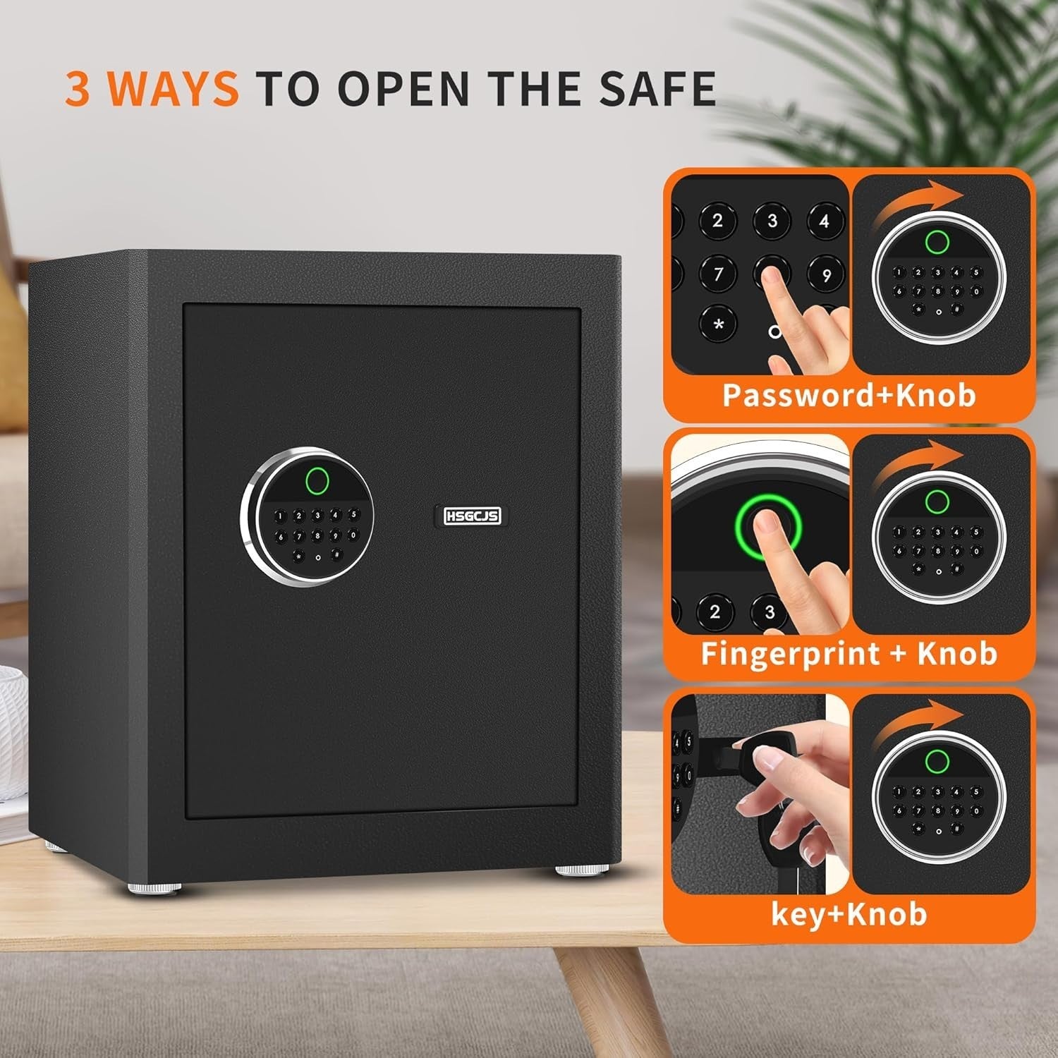 Biometric Fingerprint Safe 50L Digital Keypad Home Office Security
