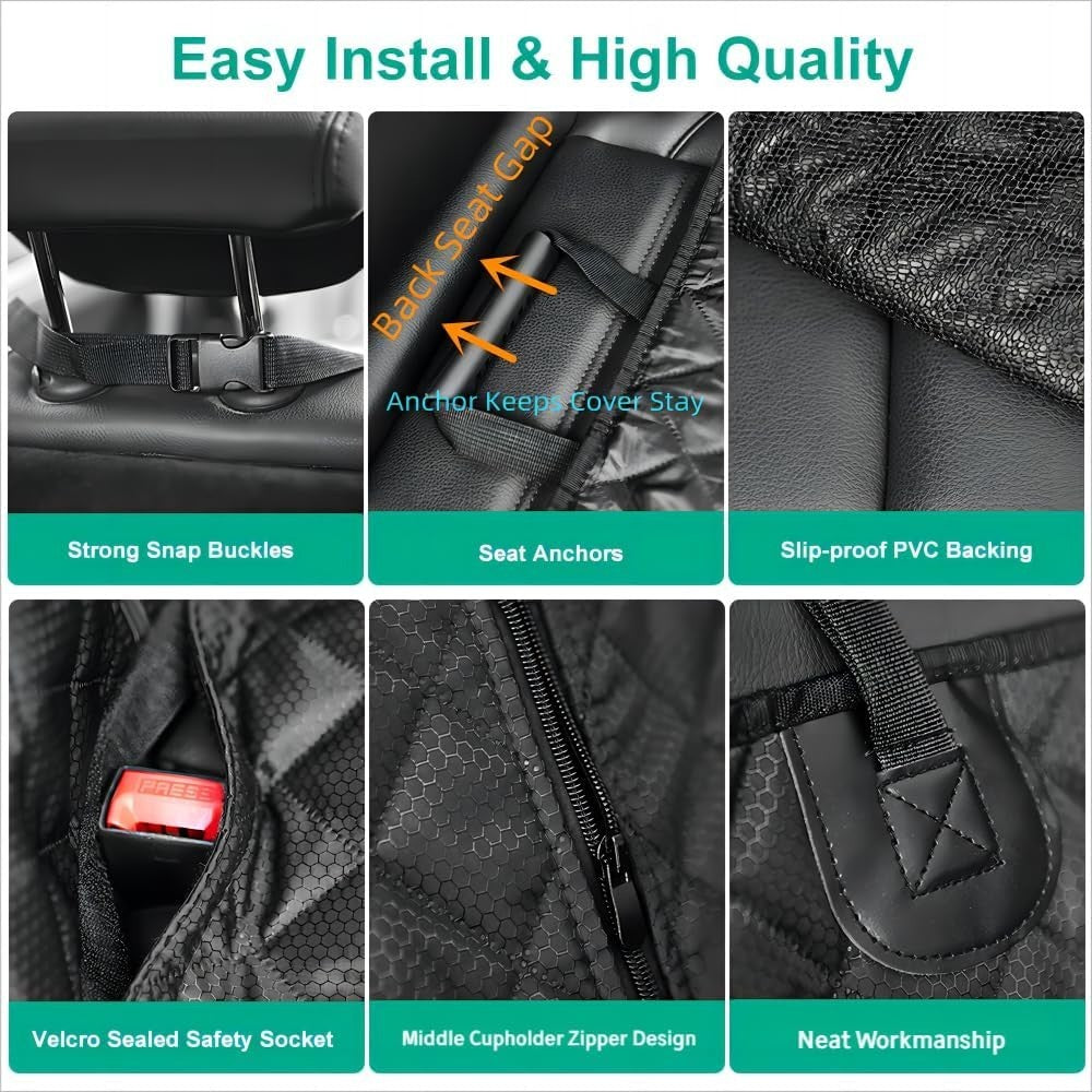 Waterproof Dog Car Seat Cover Rear Back Seat Protector Non Slip Mat