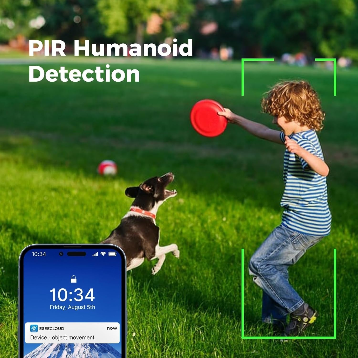 5MP Solar Security Camera Wireless 360° PTZ Color Night Vision WiFi