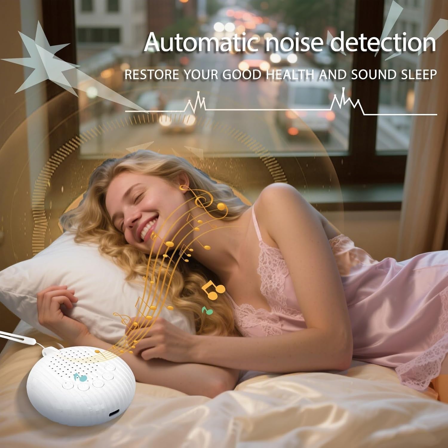 Sleep Machine with White Noise & Automatic Noise Control for Adults & Kids