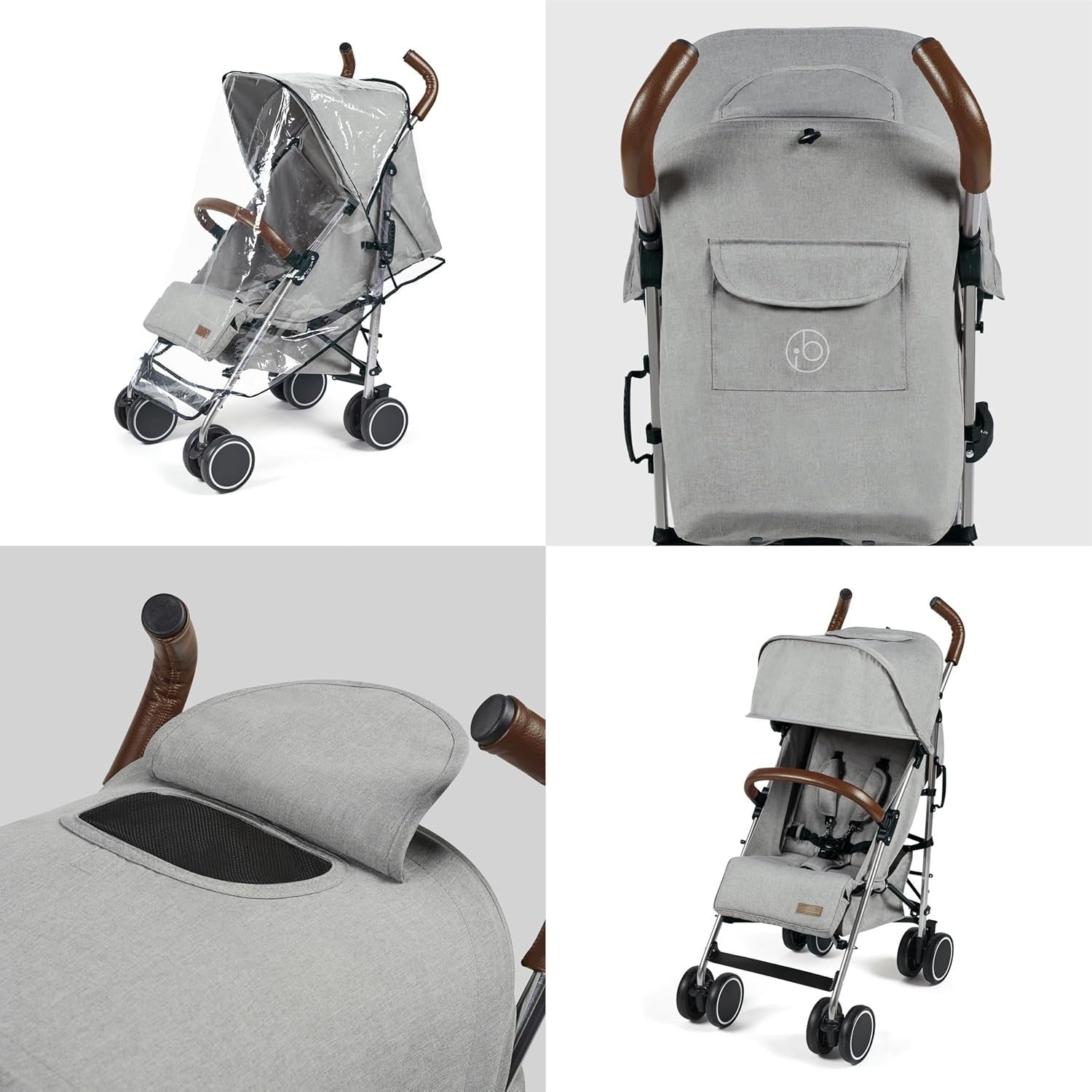 Lightweight Baby Stroller Silver Grey 6 Months-4 Years Recline UPF50+ Rain Cover