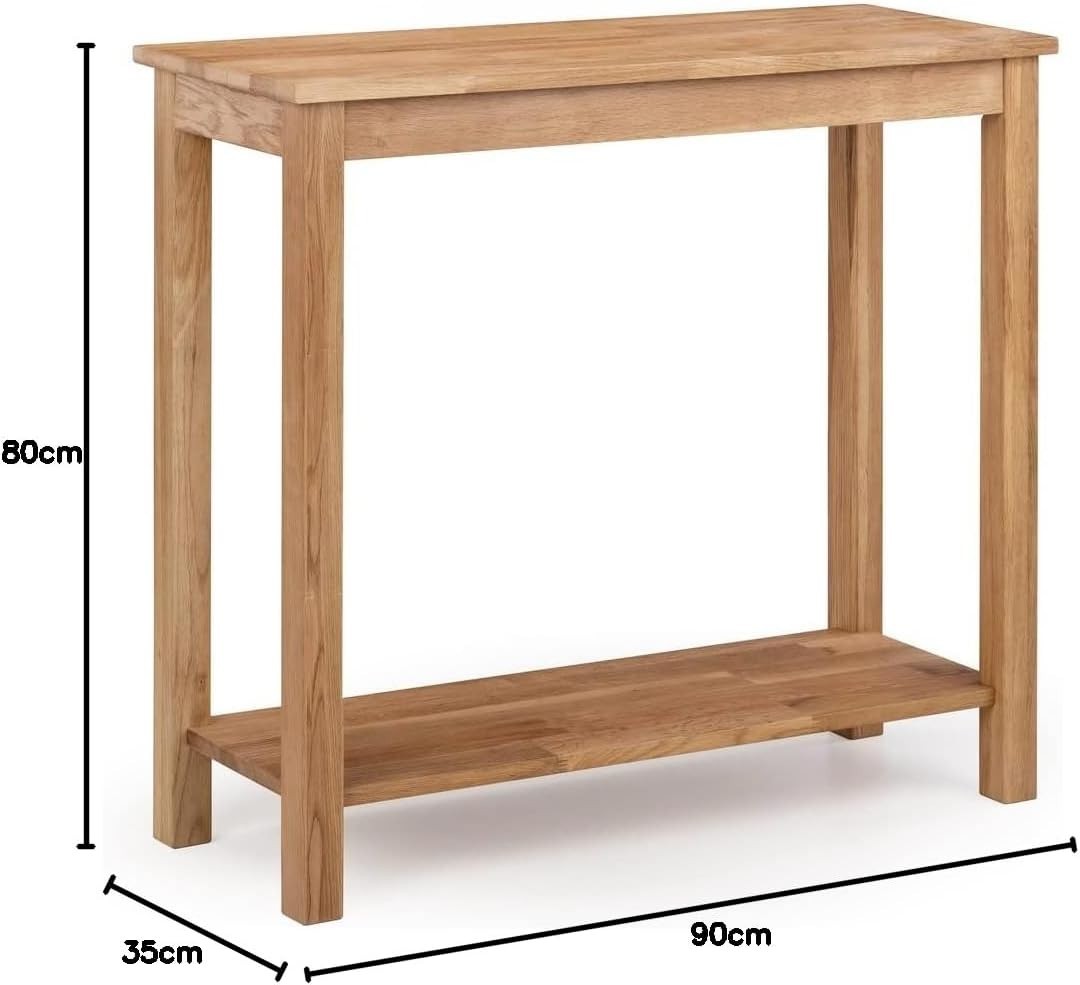 Rustic Narrow Console Table – 2-Tier Design with Metal Frame for Hallways