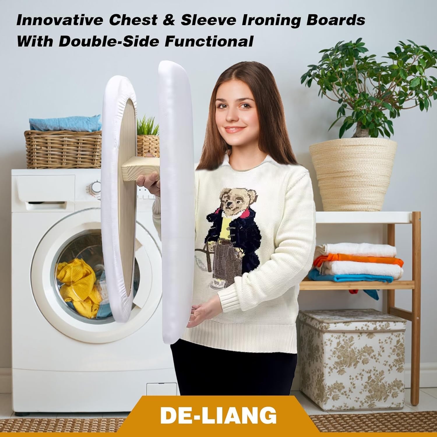 Chest & Sleeve Ironing Board Two-Sided Garment Press White Beige