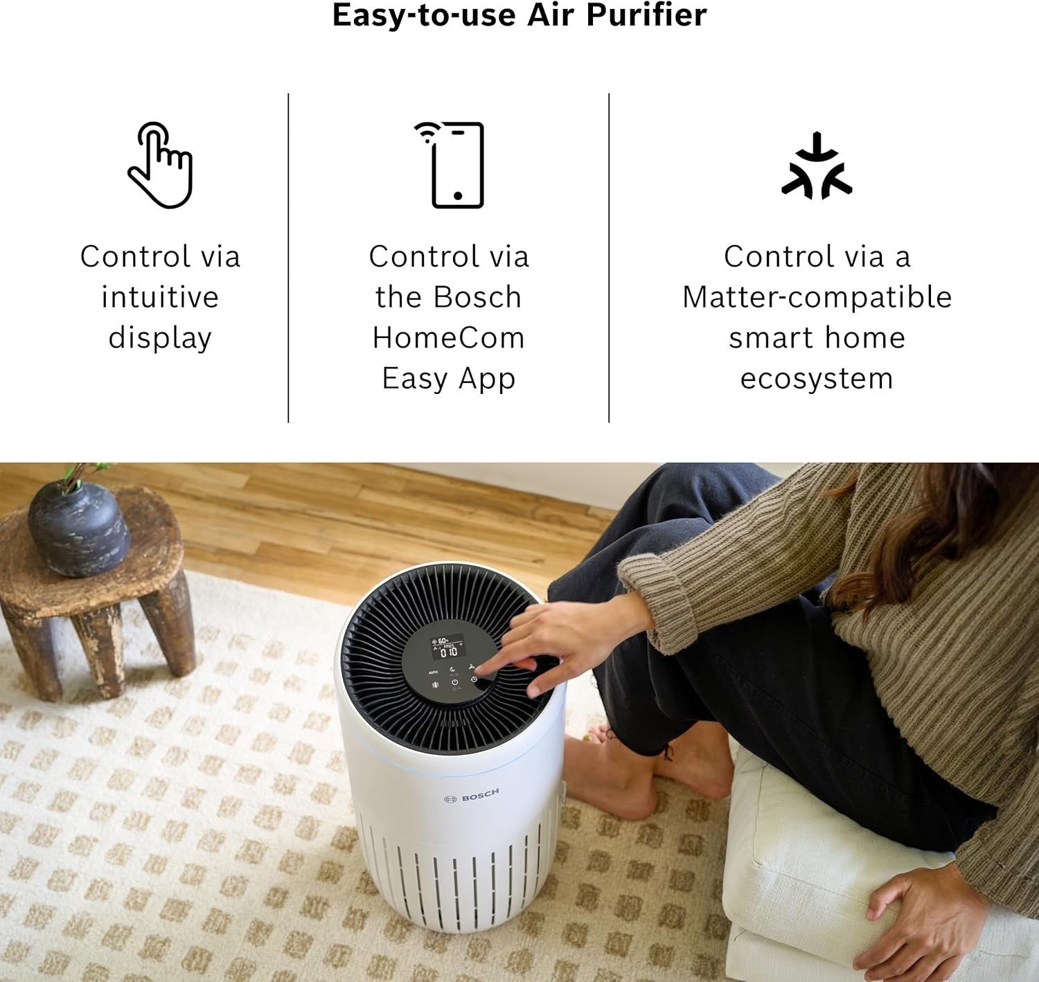 Smart Air Purifier 62.5m² HEPA CADR 300 Quiet Sleep App Control