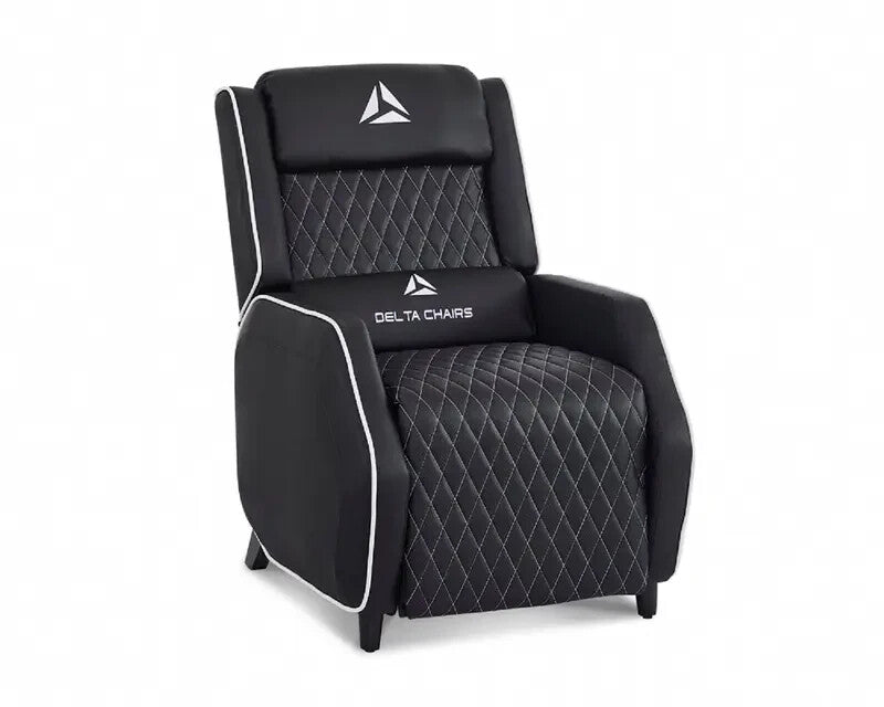 Black Gaming Recliner Armchair Faux Leather Chair w/ Footrest & Lumbar Support