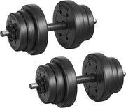 Adjustable Dumbbells Set 30kg Plastic Coated Home Gym Strength Weights
