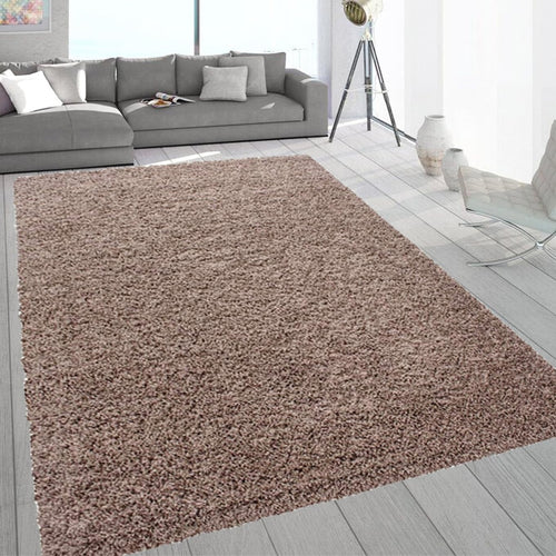 Extra Large Shaggy Rug 160x230cm 5cm Thick Soft High Pile Dark Beige Carpet